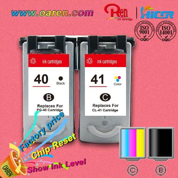 compatible ink cartridge for Canon PG40CL41  printer reset chip show ink level