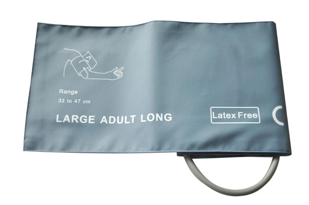 Reusable NIBP Cuff  Large Adult Long Single tube with bladder