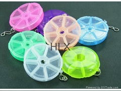 Portable circular small box for pills one-week travel kit mini pack