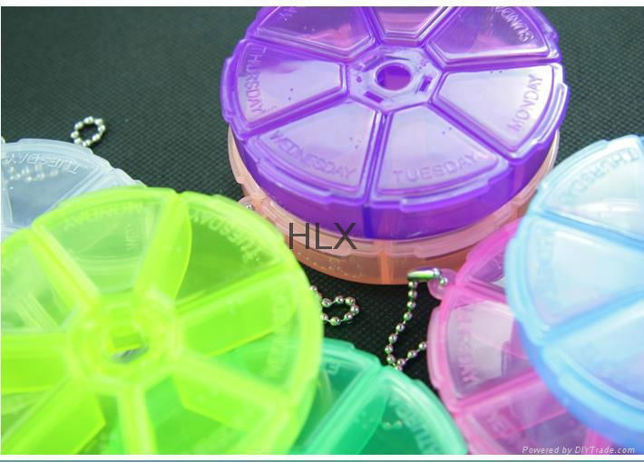 Portable circular small box for pills one-week travel kit mini pack 2