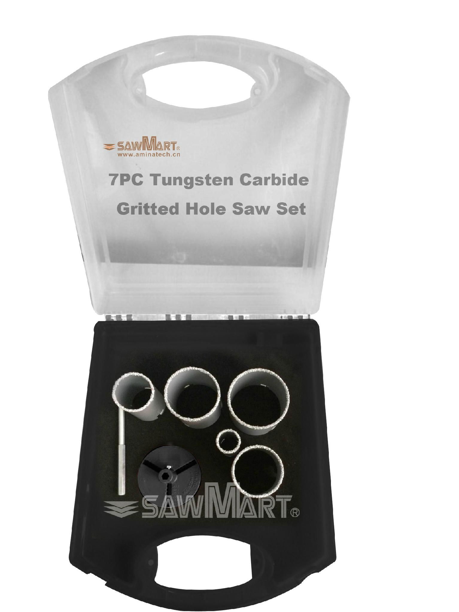 Tungsten Carbide Gritted hole saw set