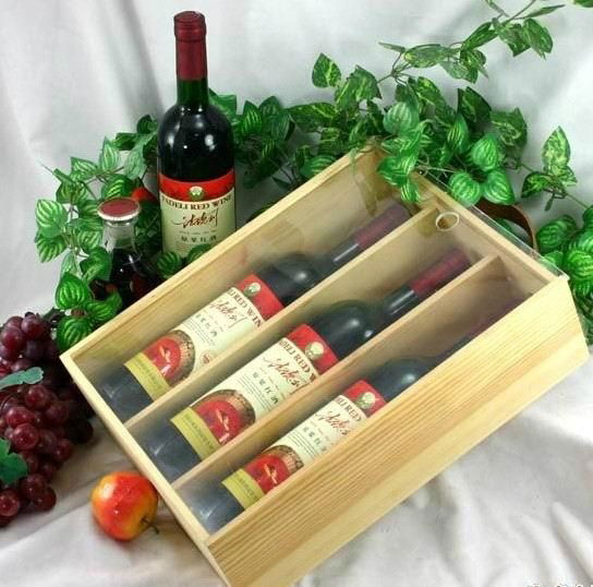 High Quality Pine Wood single double three six Wine Packing Box for Wine 4