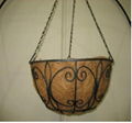 12 inch diameter Designer Hanging Basket & Coco Liner Kit 1