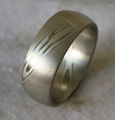 Damascus stainless steel ring damascus ring
