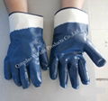 Industrial nitrile dipped working glove  safety cuff