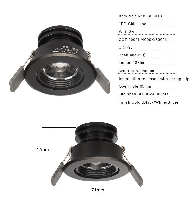 3018 3w super narrow beam angle led downlights for led lighting museum exhibits 2