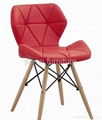 new style dining chair pu leather covered metal and wood base 