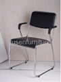 hot sale staff chair pu leather chromed