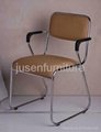 hot sale staff chair pu leather chromed metal frame 3