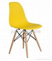 modern design plastic covered dining chair wooden legs 5