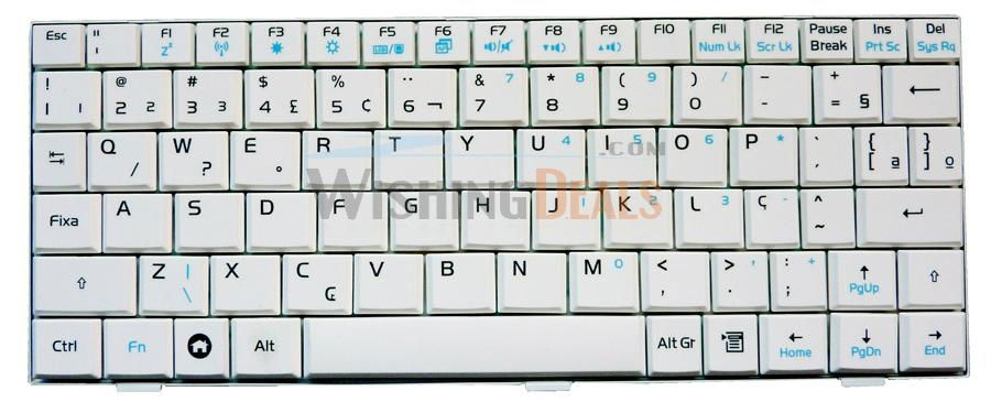 laptop keyboard for Asus EEE PC keyboard Brazil White