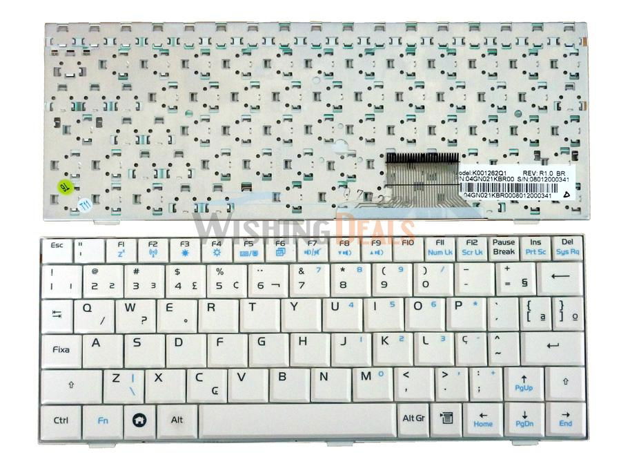 laptop keyboard for Asus EEE PC keyboard Brazil White 3