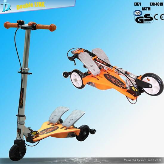 Aluminum material patent kids twin tail scooter 2