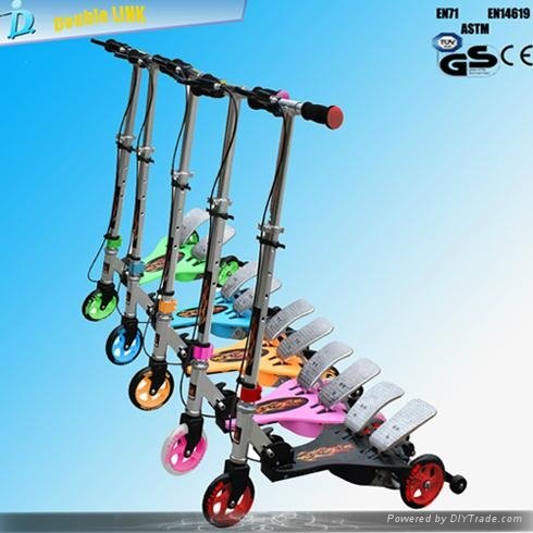 Aluminum material patent kids twin tail scooter 3