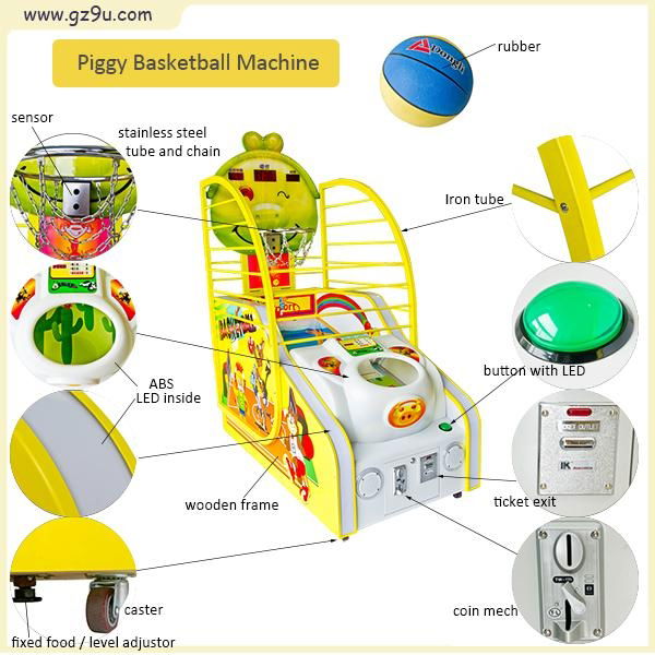 Fun Children Game Machine Making Money Basketball Machine  5