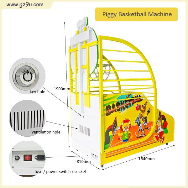 2014 Newest Coin Operated Kids Street Shooting Basketball Game Machine 5