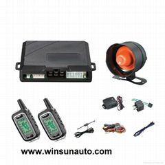 Two-way car alarm with engine start