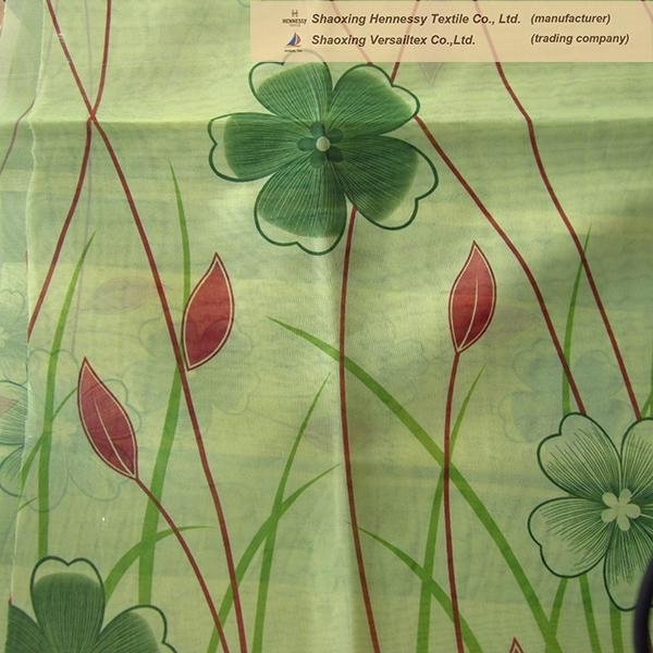 polyester print curtain voile sheer fabric 2
