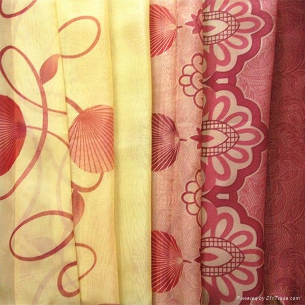woven fabric Print voile textile fabric with curtain