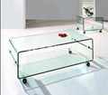 Double mobile glass tea table E-338# 1