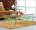 Hot bend glass coffee table C-098#
