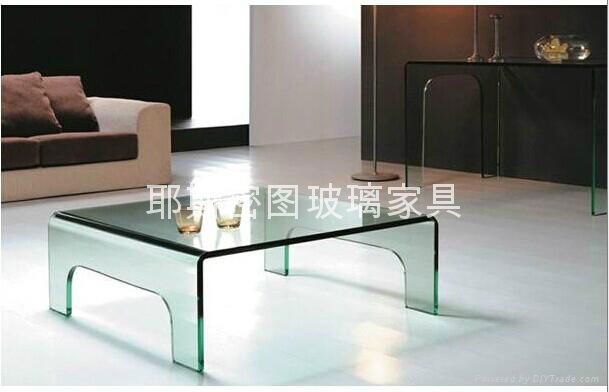 Hot bend glass coffee table C-535#