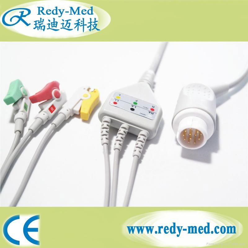 Compatible with philips 3 leads one-piece ECG cable 2