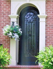 Luxury handmade wrought iron double doors made in china