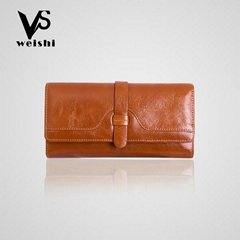 Unisex Bifold Long Genuine   Leather Wallet