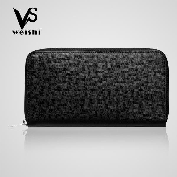 100%genuine leather hasp %zipper long men’s wallet casual checkbook holder  3