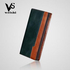 Top genuine leather  bifold men’s wallet casual checkbook holder