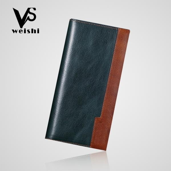 Top genuine leather  bifold men’s wallet casual checkbook holder  2
