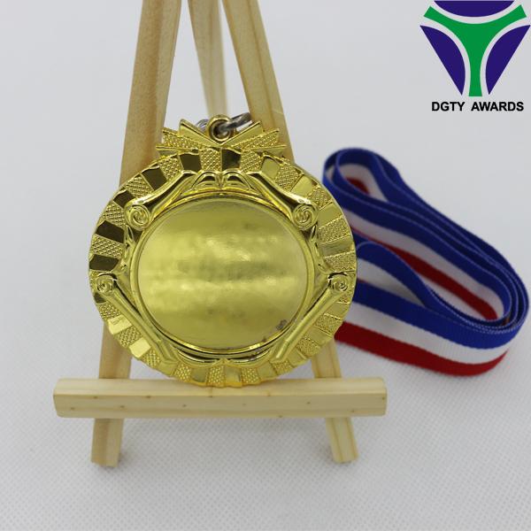 Promotion custom die cast cheap insert 3d gold plated blank metal medal for whol 2