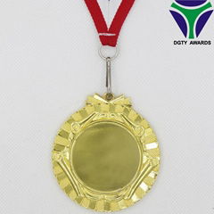 Promotion custom die cast cheap insert 3d gold plated blank metal medal for whol