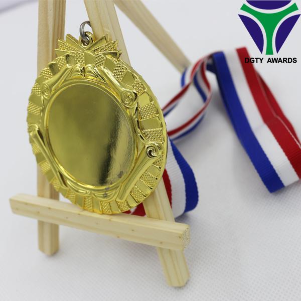 Promotion custom die cast cheap insert 3d gold plated blank metal medal for whol 3