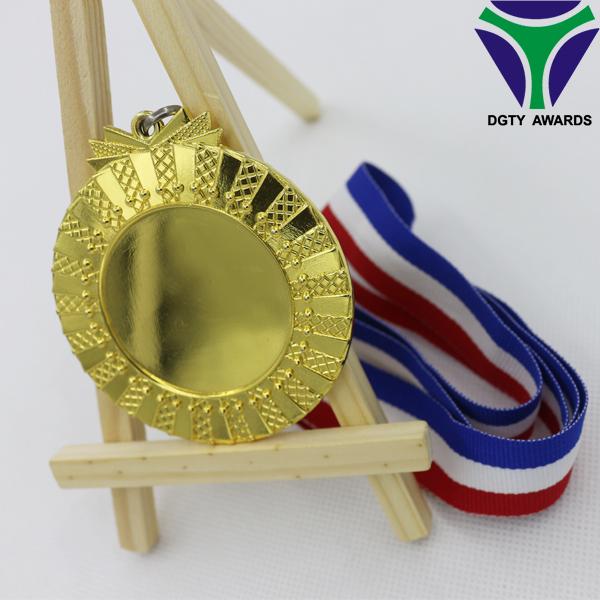 Promotion custom die cast cheap insert 3d gold plated blank metal medal for whol 5