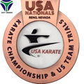 USA regional feature karate sports awards metal jiu-jitsu medals with acrylic 2