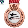 USA regional feature karate sports awards metal jiu-jitsu medals with acrylic 3