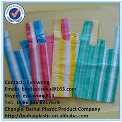 plastic stripe bag for grocery