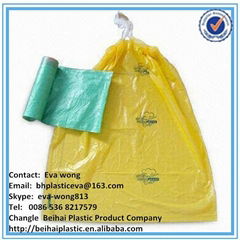 plastic drawstring garbage bag