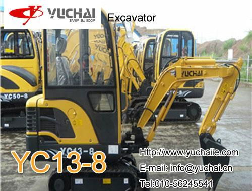 yuchai YC13-8  1.3 ton excavator.