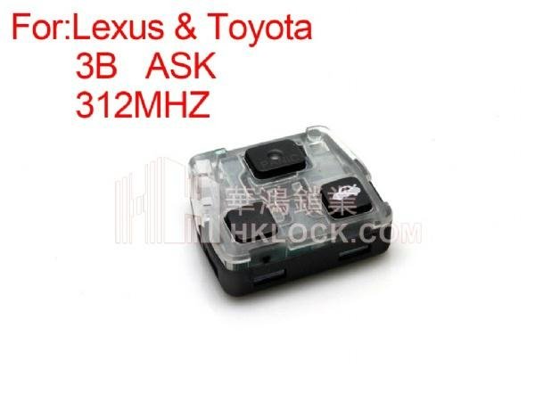 car key Lexus remote key ASK 3 buttons 312MHZ 2