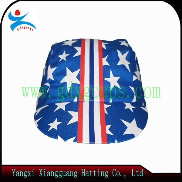 100% cotton elastic fabric bicycle cap with silk printed logo