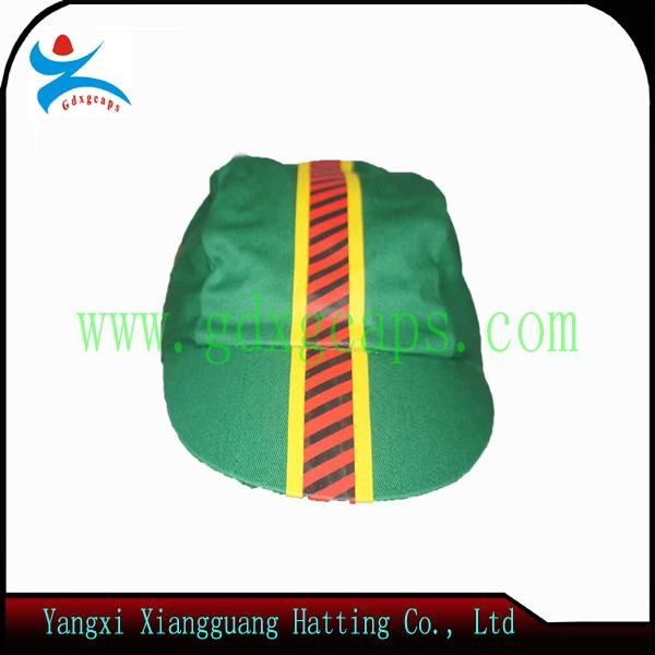 100% cotton elastic fabric bicycle cap with silk printed logo 2