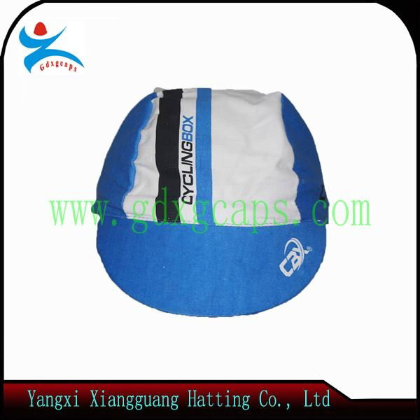 100% cotton elastic fabric bicycle cap with silk printed logo 3