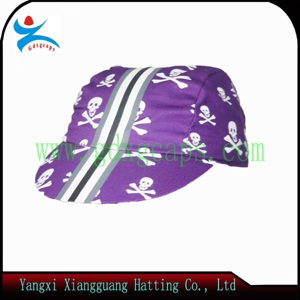 100% cotton elastic fabric bicycle cap with silk printed logo 5