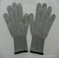 HHPE anti cutting gloves (Level 3) Dyneema with coating PU on the palm  1