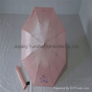 YS-2003Pearl Light Fabric Two Folding Umbrella 3