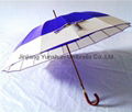 YS-6027Pongee16Panels Fabric In Two Solid Color Combination Golf Umbrella 3