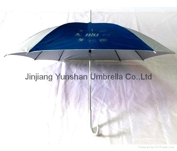 YS-1030Square Solid Silver Parasol Straight Umbrella